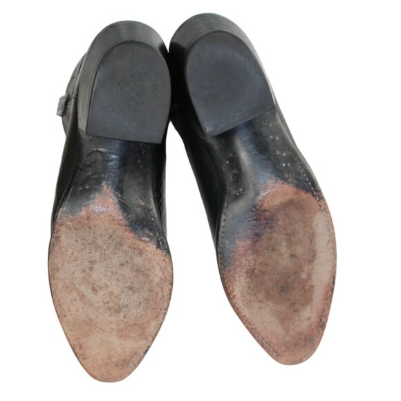 Lucchese 2000 Black Leather Western Embossed Mid-Calf Boot, Size 9 (D) - Picture 10 of 12